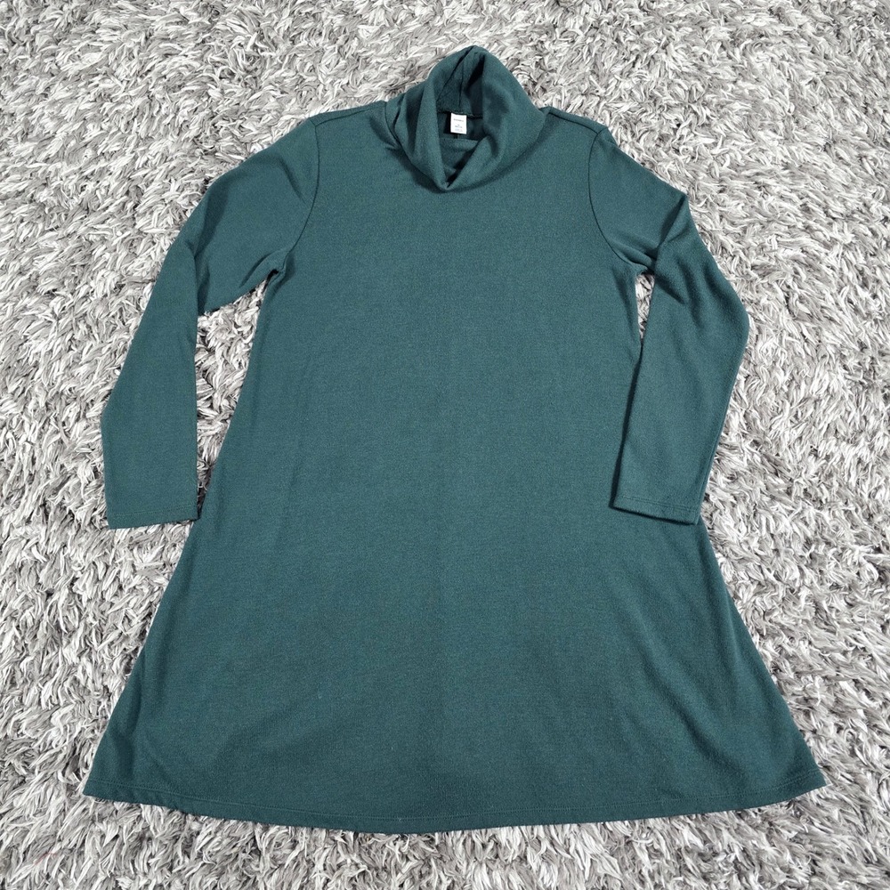 Old Navy Green Cowl Neck Long Sleeve A-Line Knit Dress Medium Petite 3503